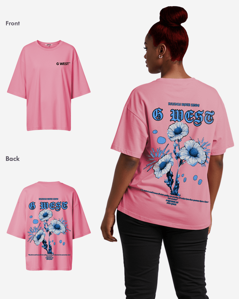 G West Oversized Blue Garden Tee - WOMEN