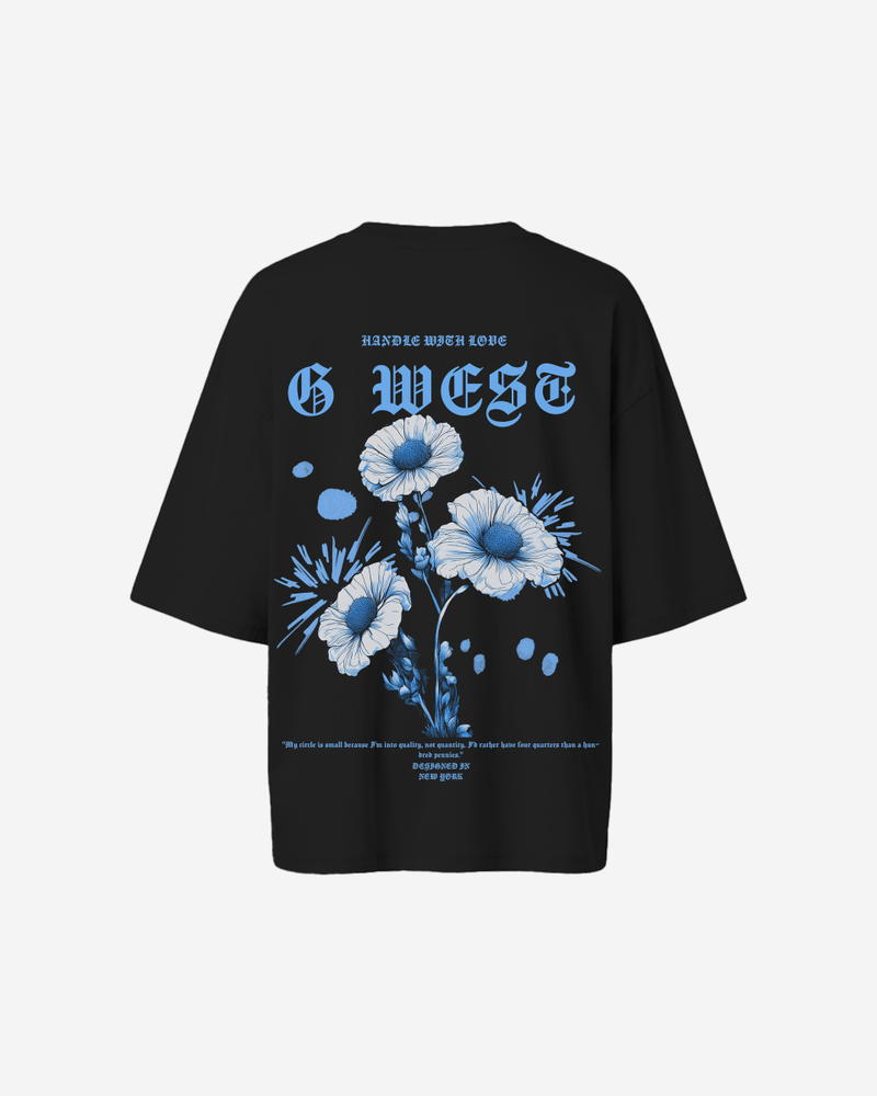 G West Oversized Blue Garden Tee - WOMEN