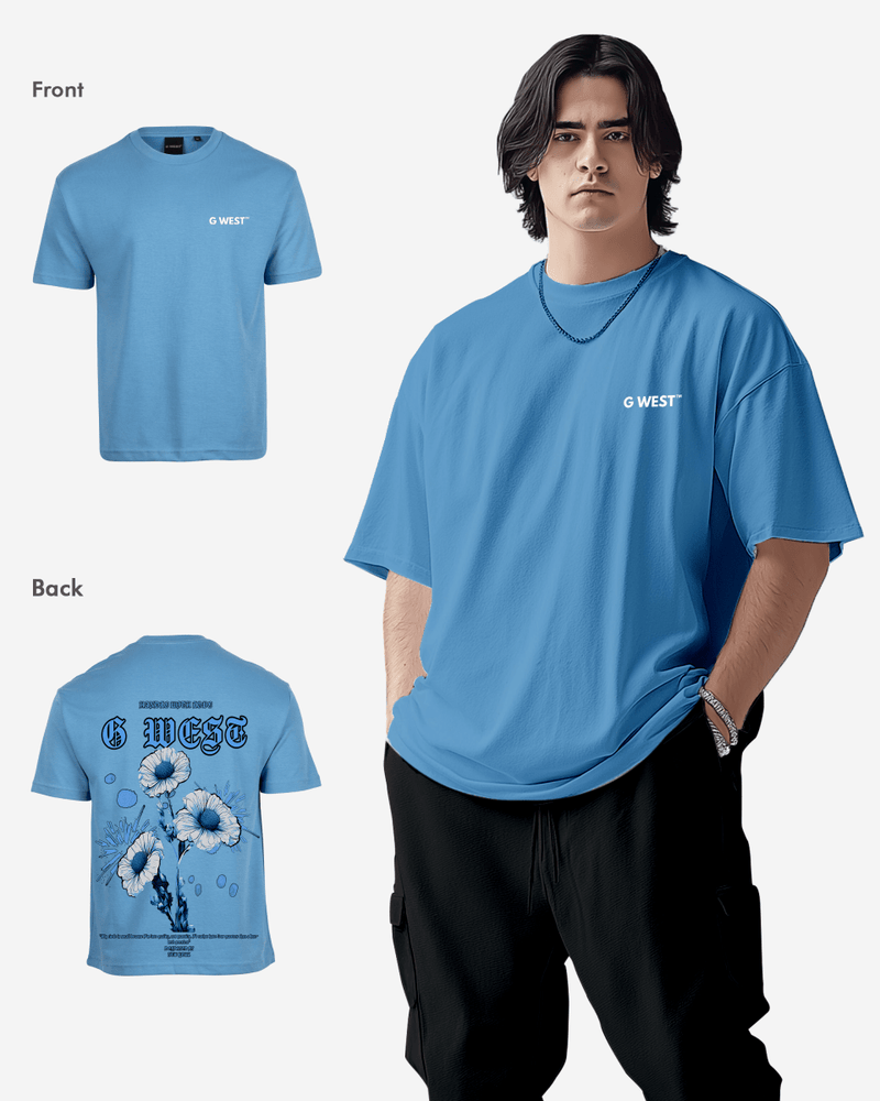 G West Oversized Blue Garden Tee