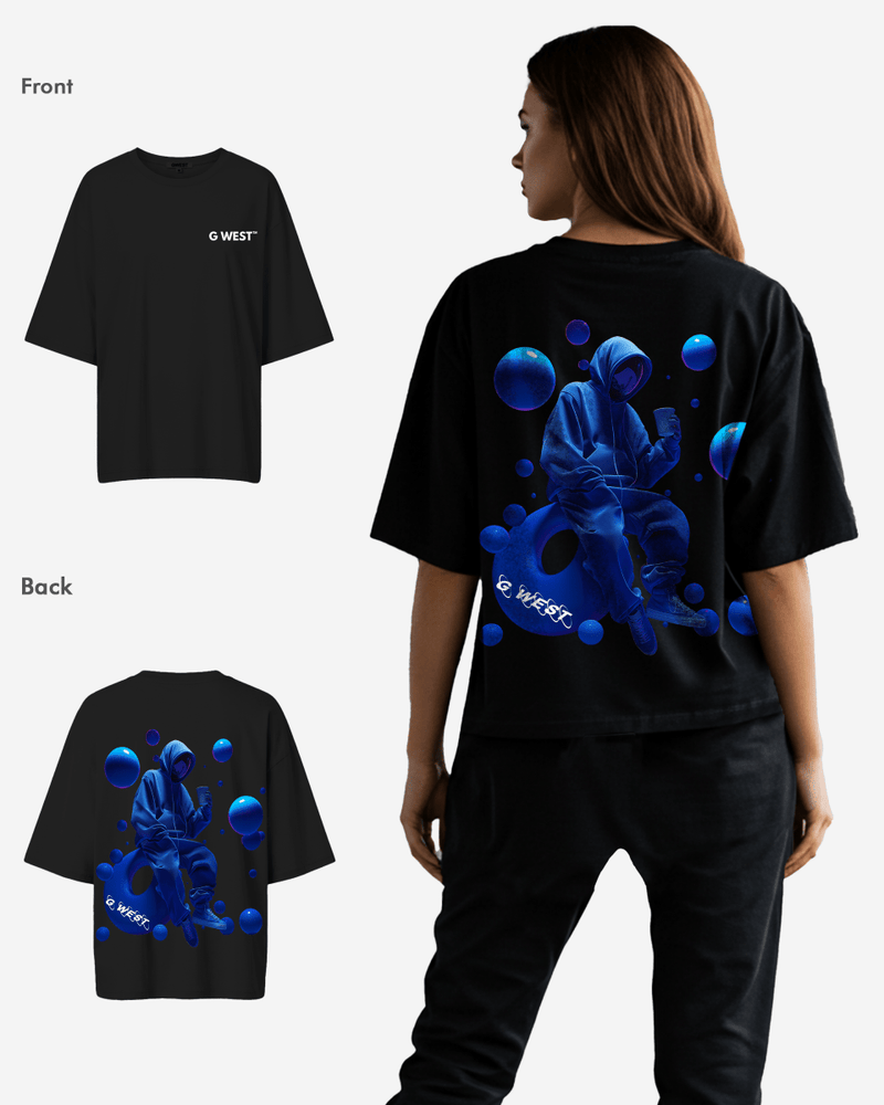 G West Oversized Blue Man Tee - WOMEN