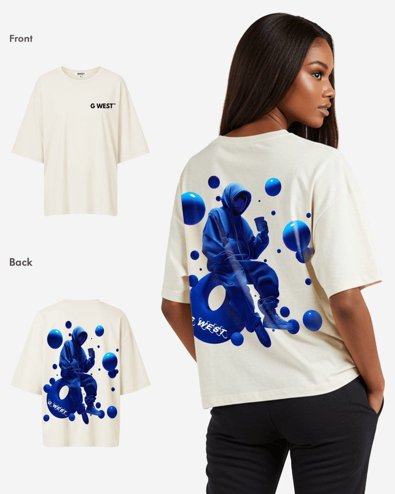 G West Oversized Blue Man Tee - WOMEN