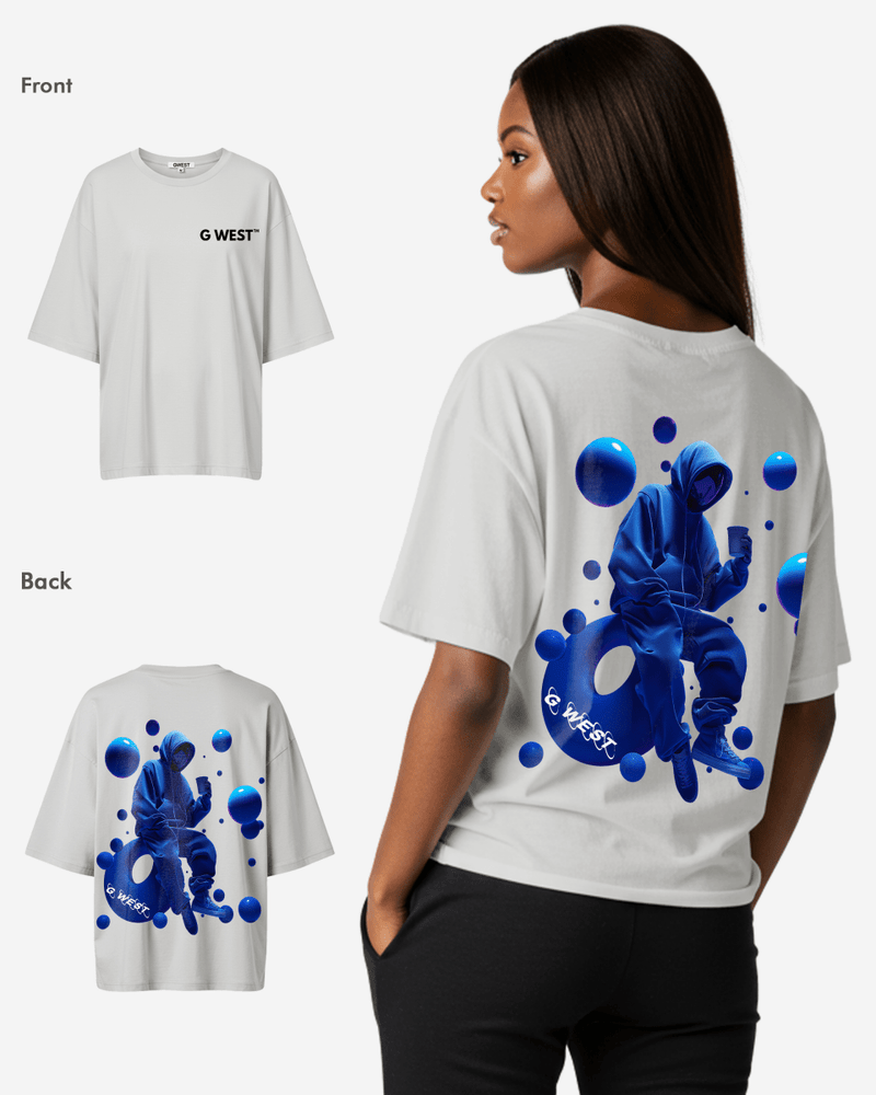 G West Oversized Blue Man Tee - WOMEN