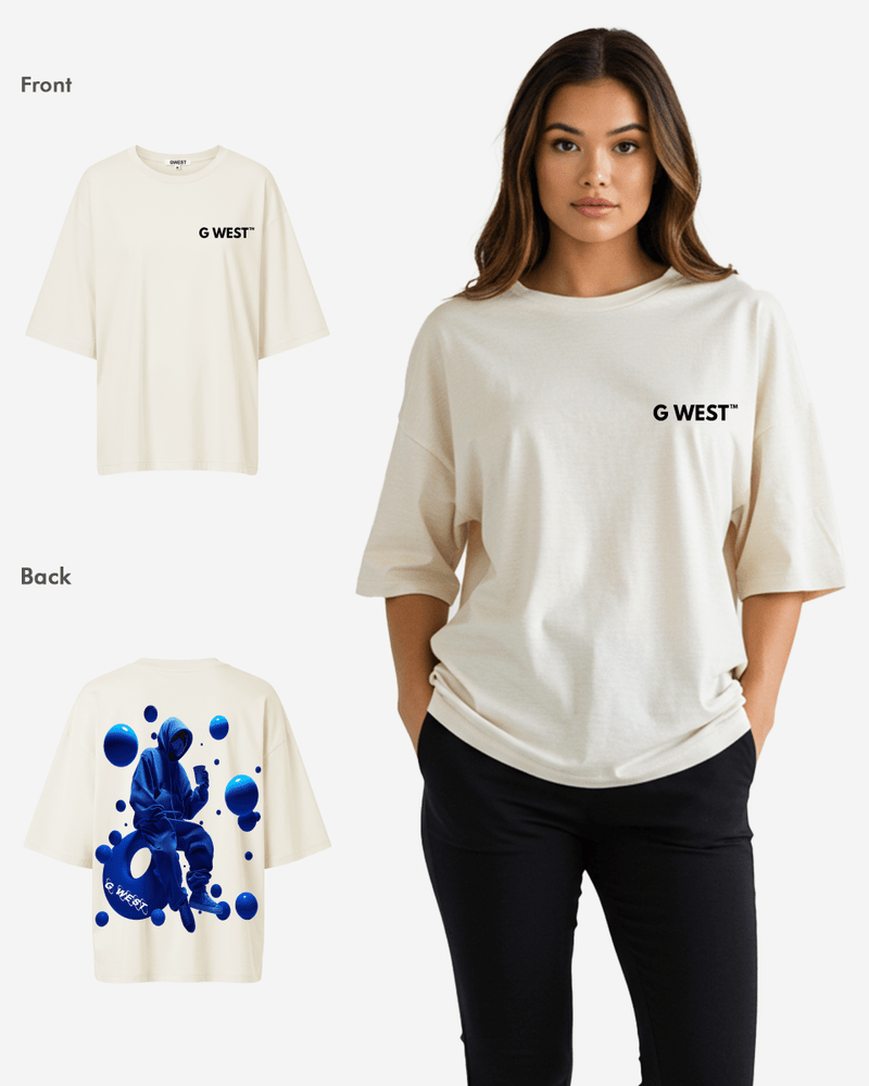 G West Oversized Blue Man Tee - WOMEN