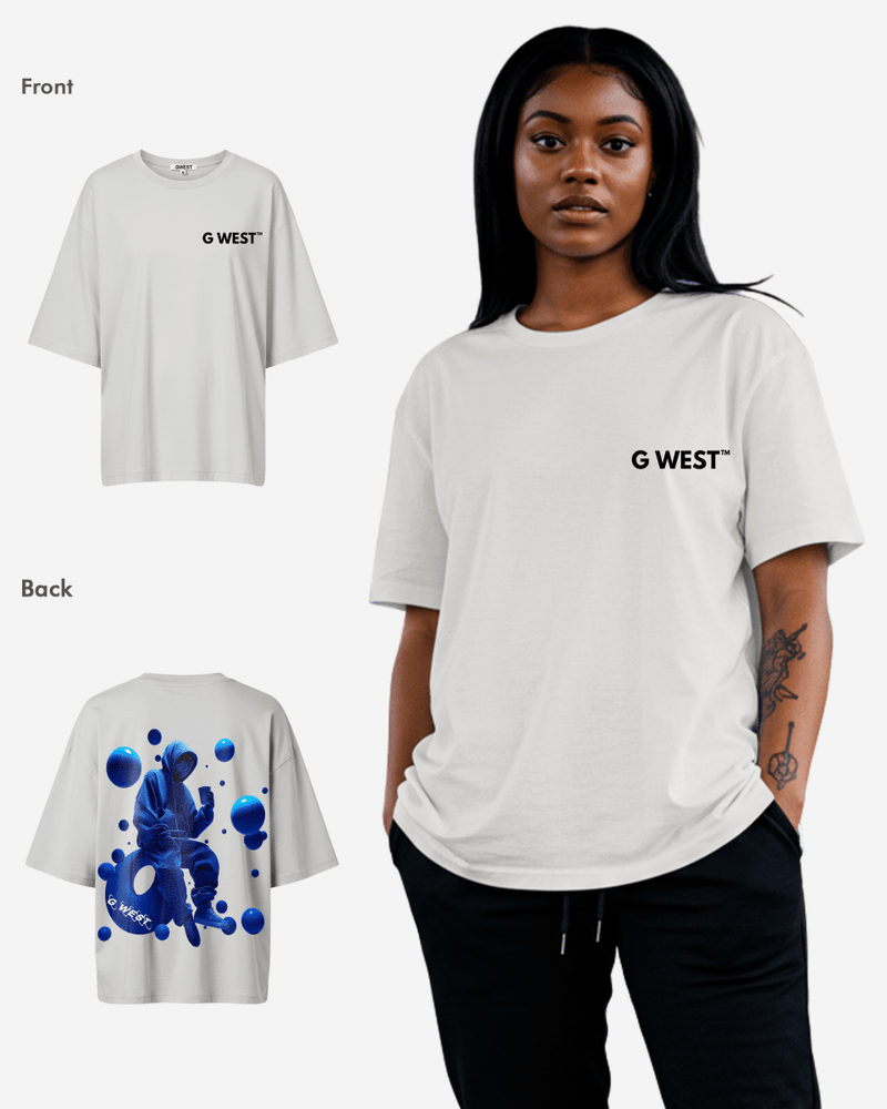 G West Oversized Blue Man Tee - WOMEN