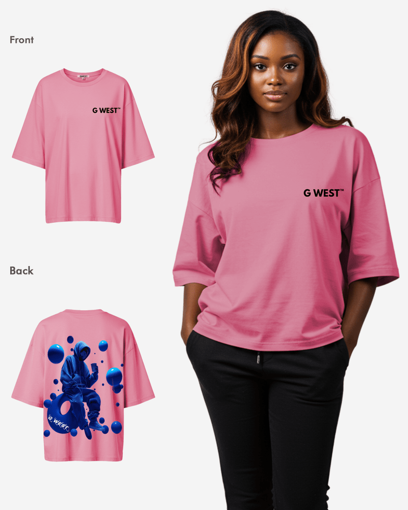 G West Oversized Blue Man Tee - WOMEN