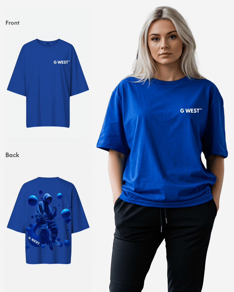 G West Oversized Blue Man Tee - WOMEN