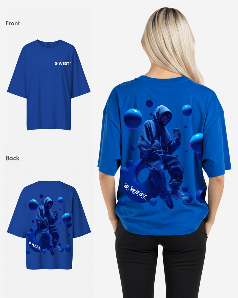 G West Oversized Blue Man Tee - WOMEN