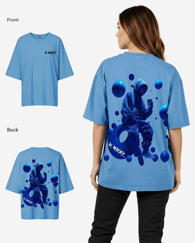 G West Oversized Blue Man Tee - WOMEN