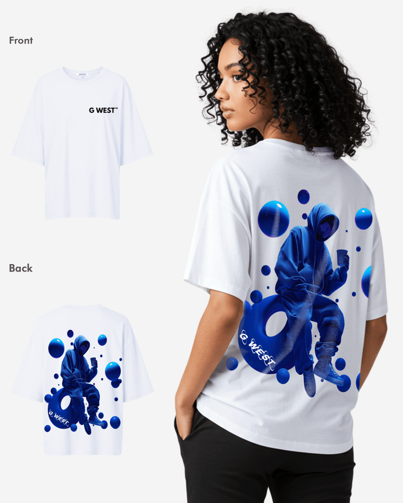 G West Oversized Blue Man Tee - WOMEN