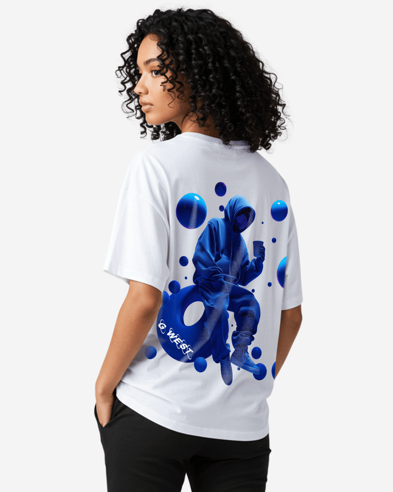 G West Oversized Blue Man Tee - WOMEN