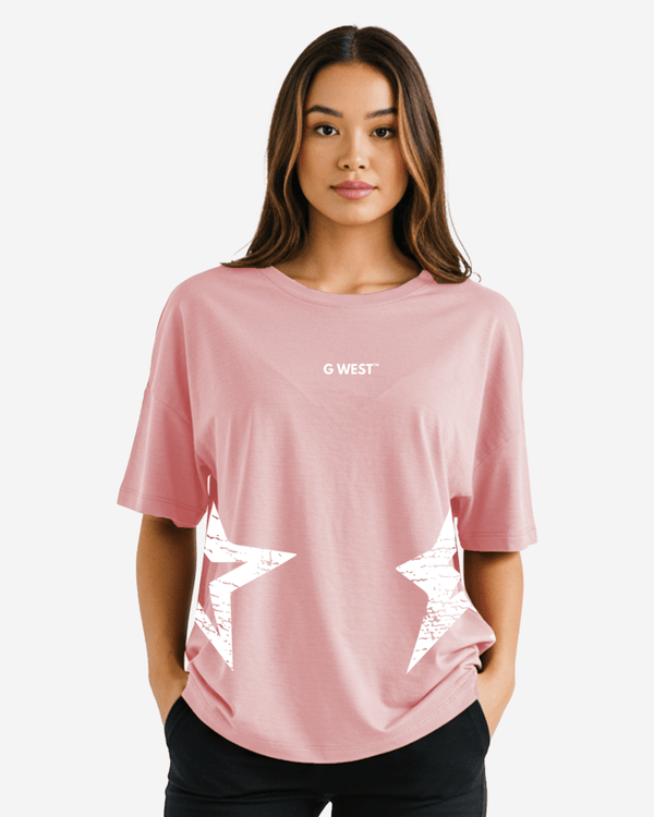 G West Oversized Brooklyn Arch Logo Tee -WOMEN
