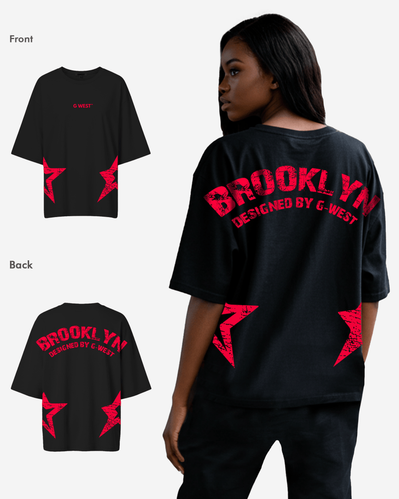 G West Oversized Brooklyn Arch Logo Tee -WOMEN