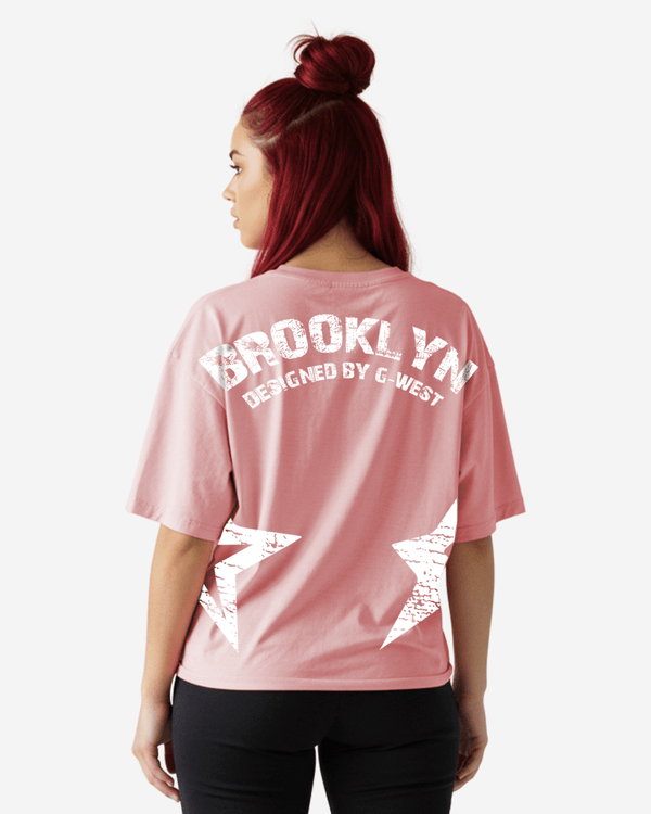 G West Oversized Brooklyn Arch Logo Tee -WOMEN