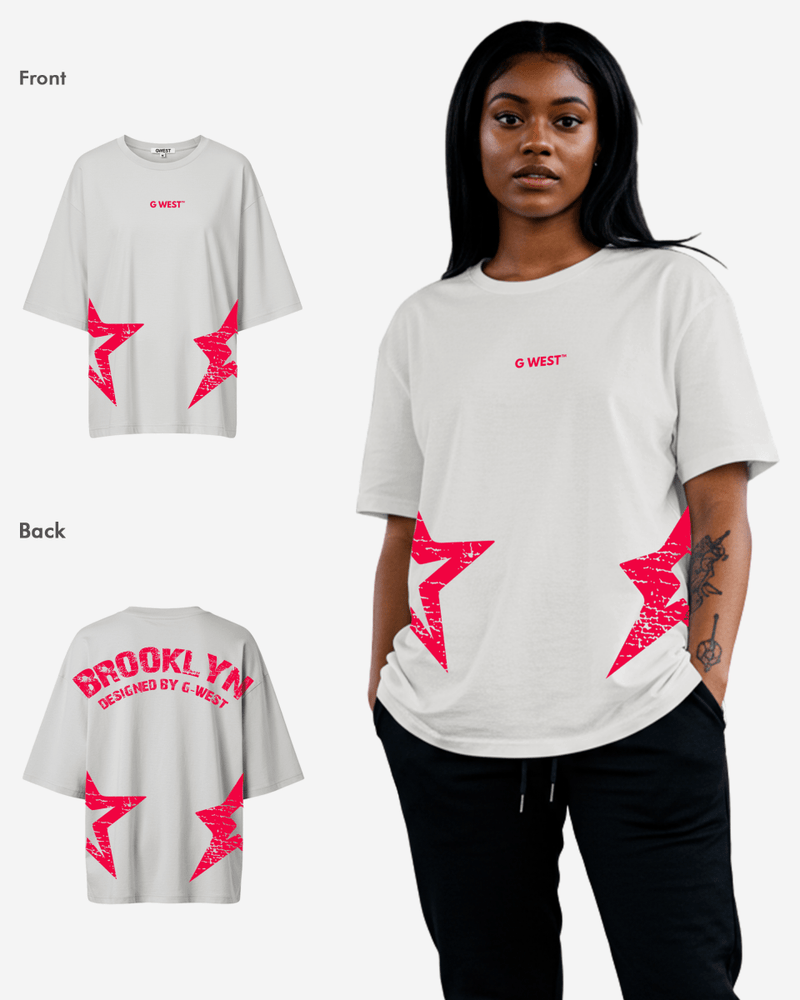 G West Oversized Brooklyn Arch Logo Tee -WOMEN