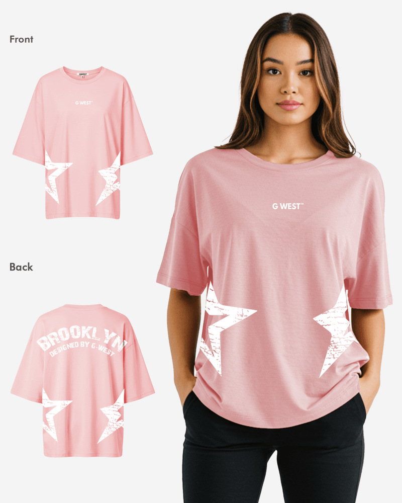G West Oversized Brooklyn Arch Logo Tee -WOMEN
