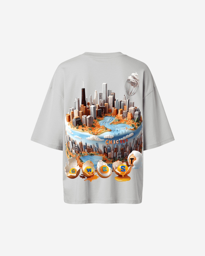 G WEST OVERSIZED CHICAGO CAKE TEE -WOMEN
