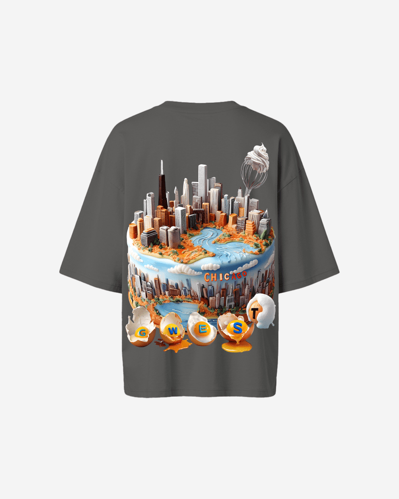 G WEST OVERSIZED CHICAGO CAKE TEE -WOMEN