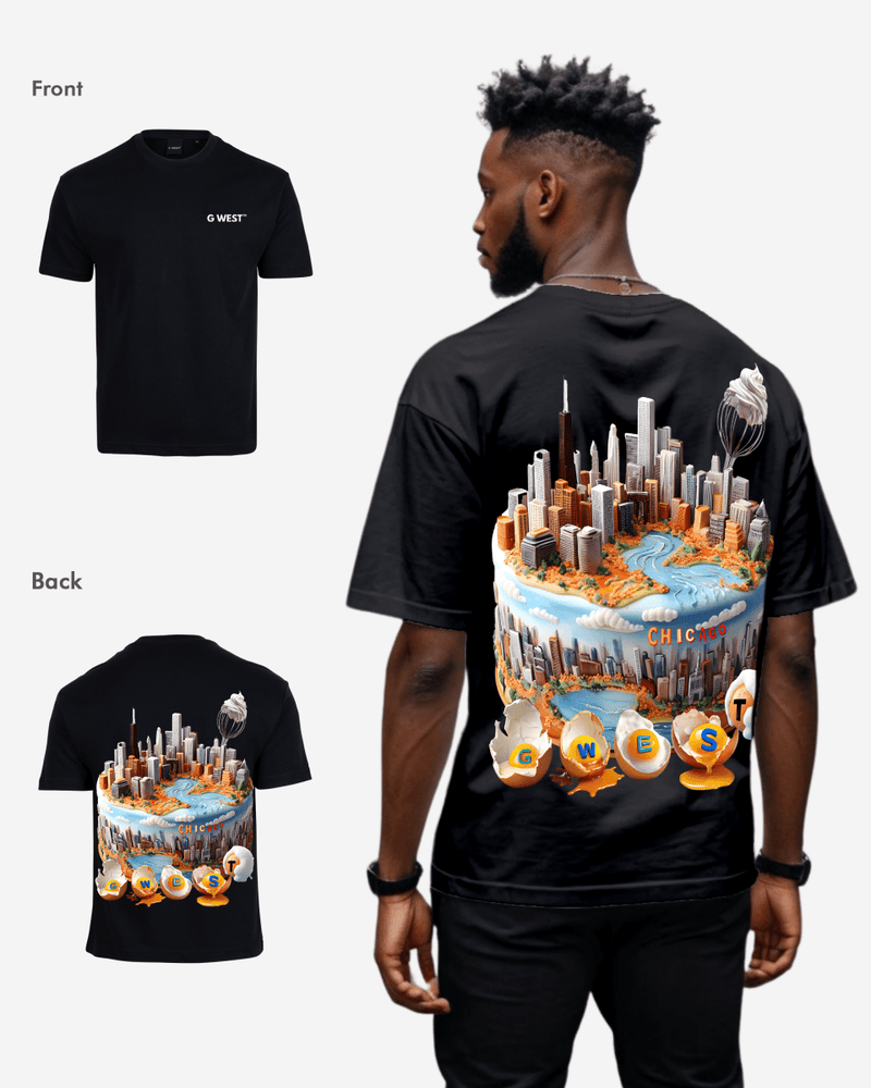 G WEST OVERSIZED CHICAGO CAKE TEE