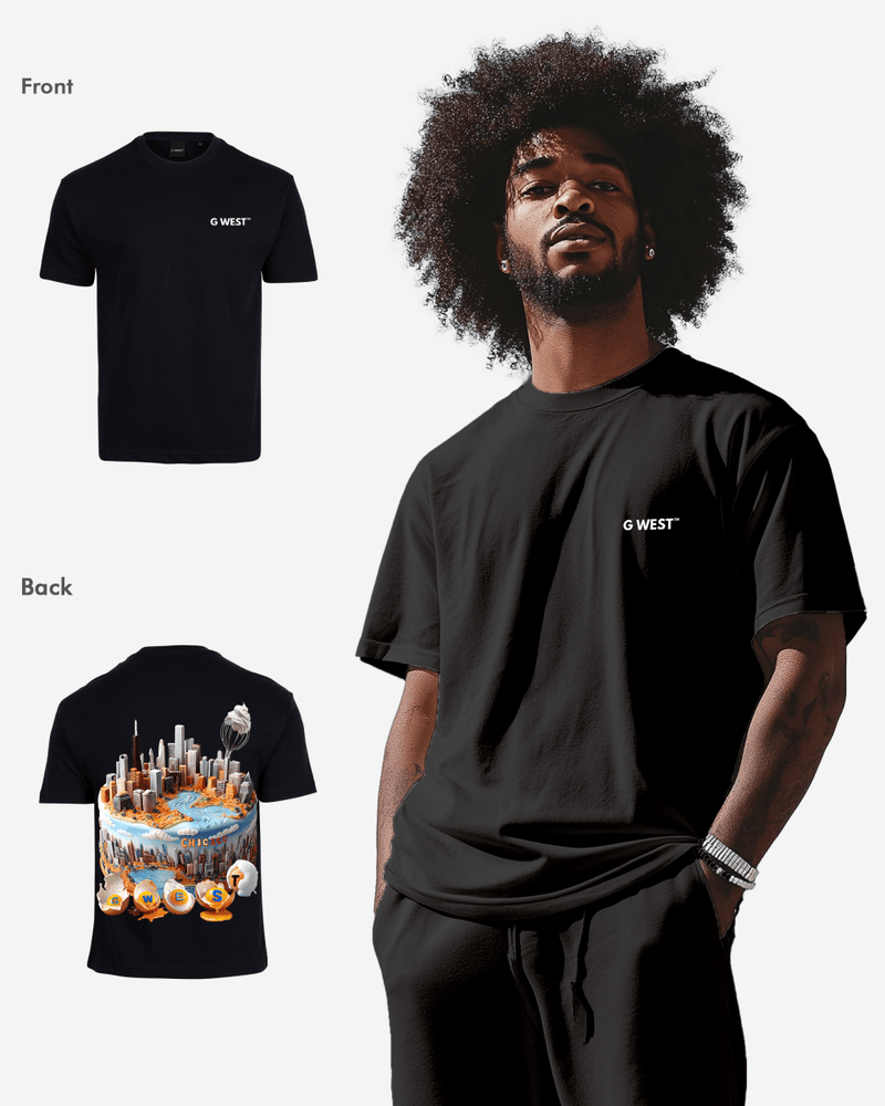 G WEST OVERSIZED CHICAGO CAKE TEE