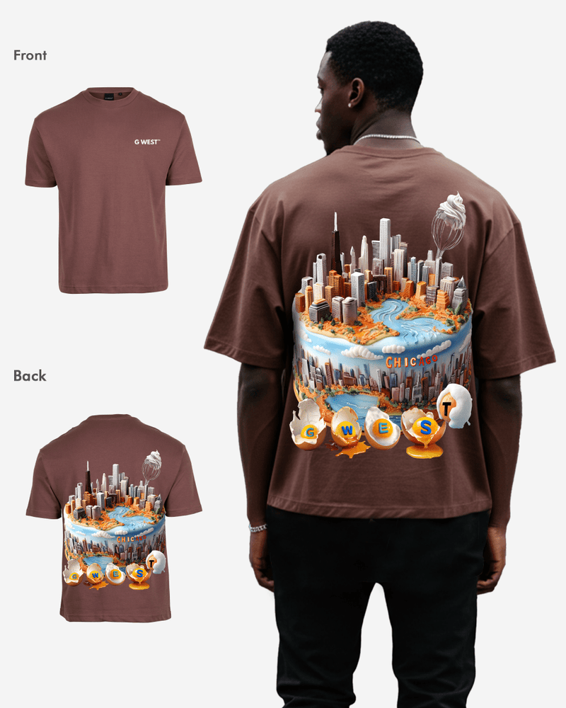 G WEST OVERSIZED CHICAGO CAKE TEE