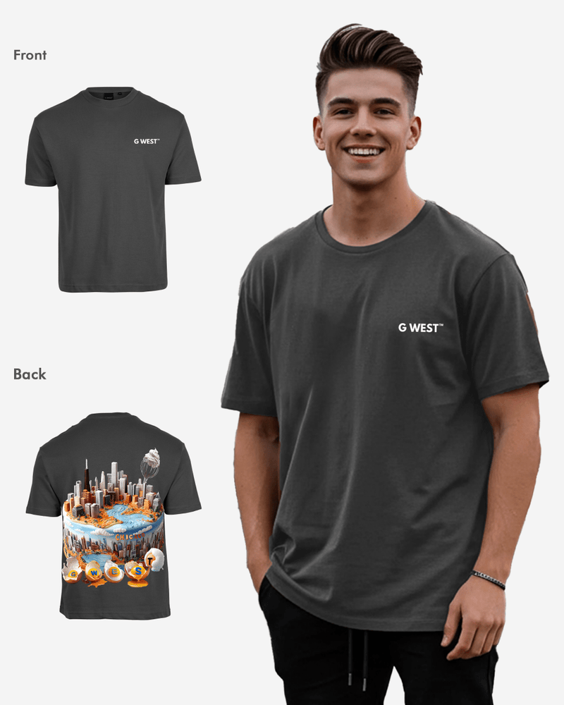G WEST OVERSIZED CHICAGO CAKE TEE