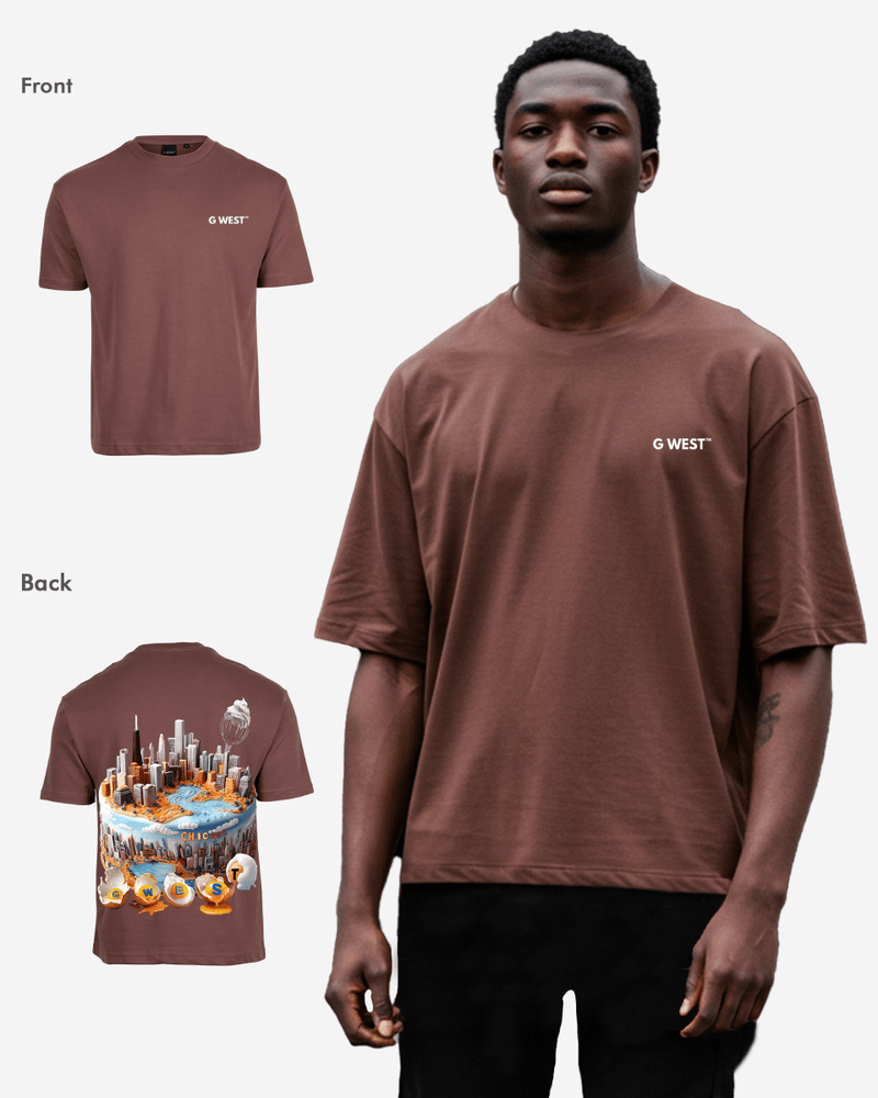 G WEST OVERSIZED CHICAGO CAKE TEE