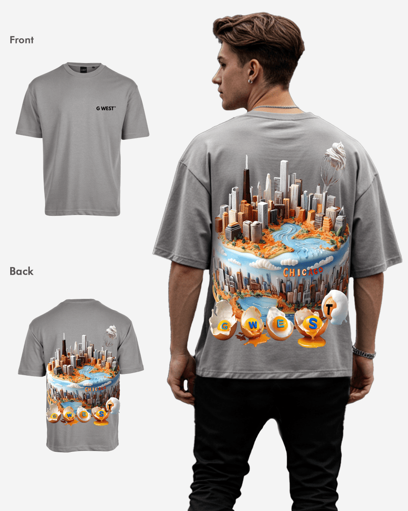 G WEST OVERSIZED CHICAGO CAKE TEE