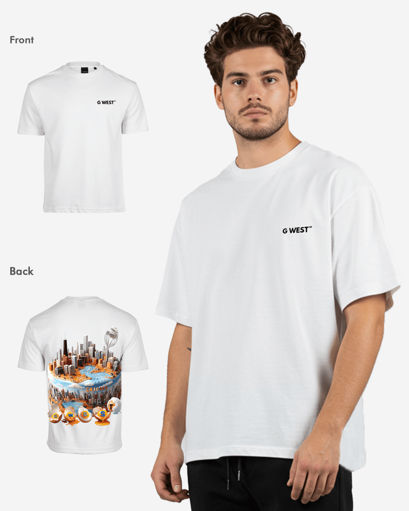 G WEST OVERSIZED CHICAGO CAKE TEE