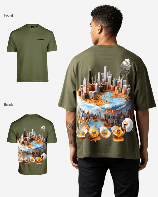 G WEST OVERSIZED CHICAGO CAKE TEE