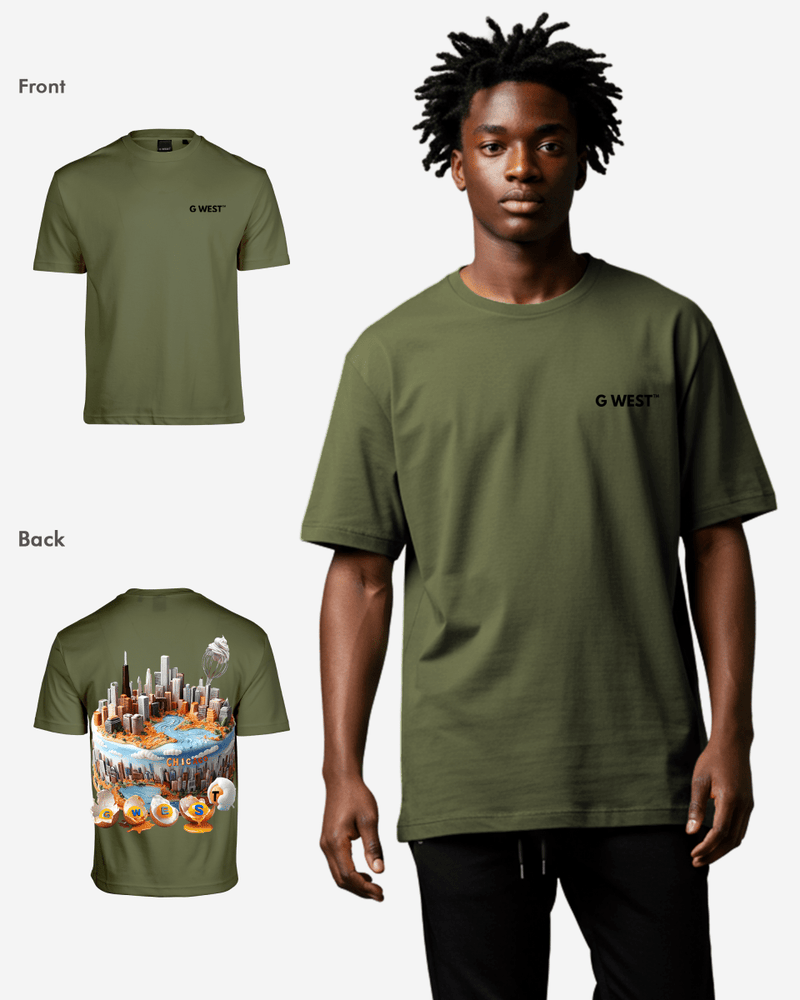 G WEST OVERSIZED CHICAGO CAKE TEE