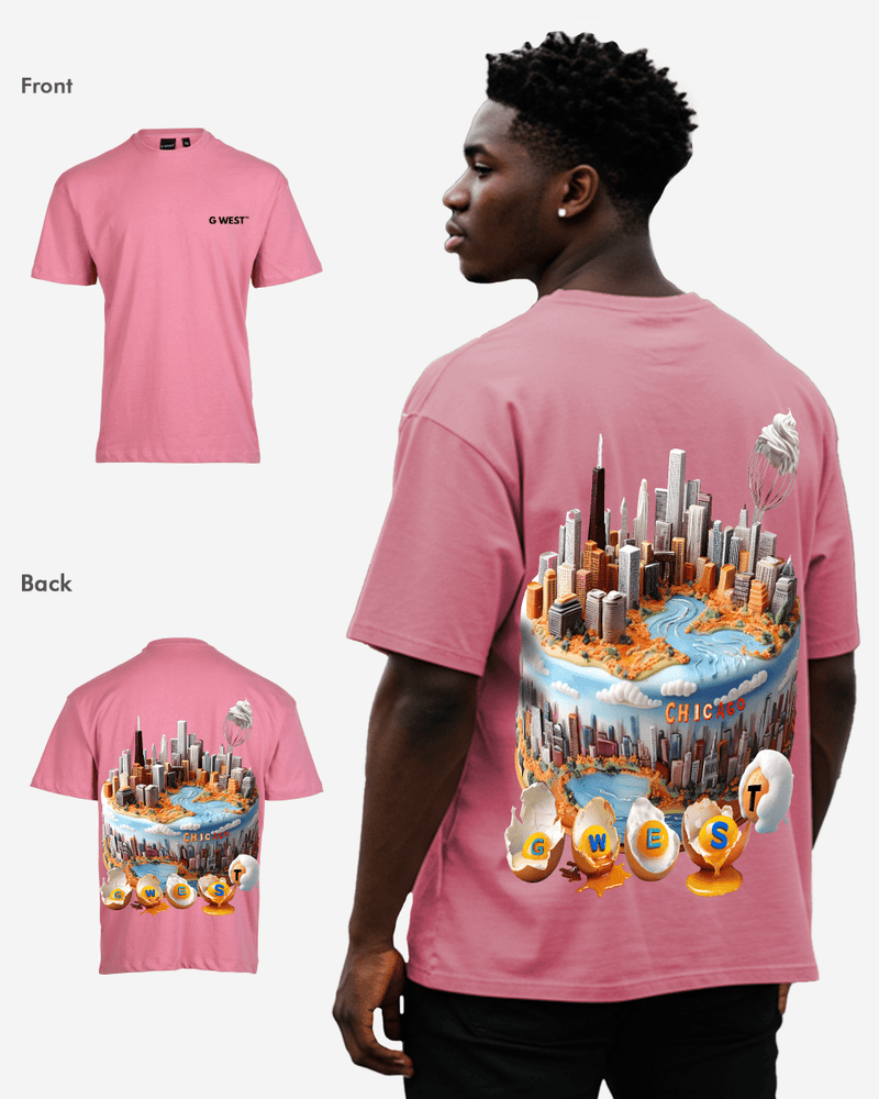 G WEST OVERSIZED CHICAGO CAKE TEE