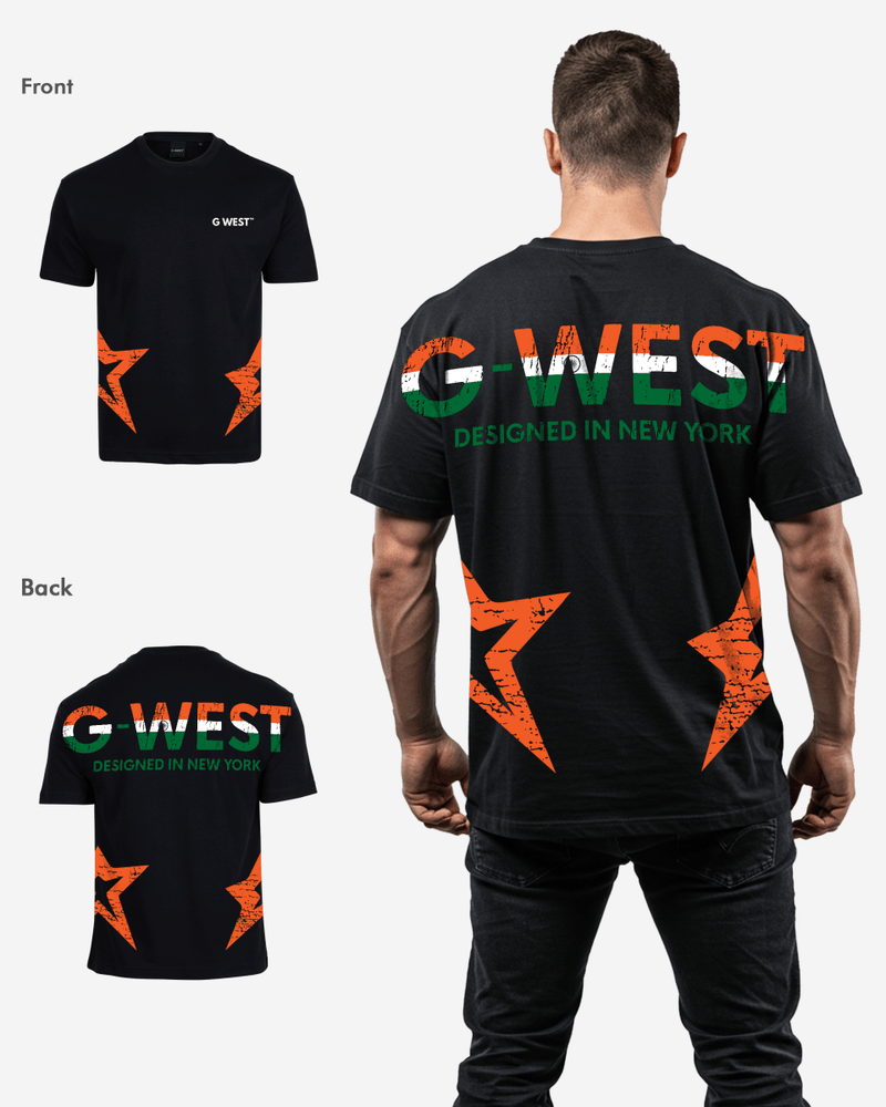 G West Oversized Cricket India Arch Logo T-Shirt
