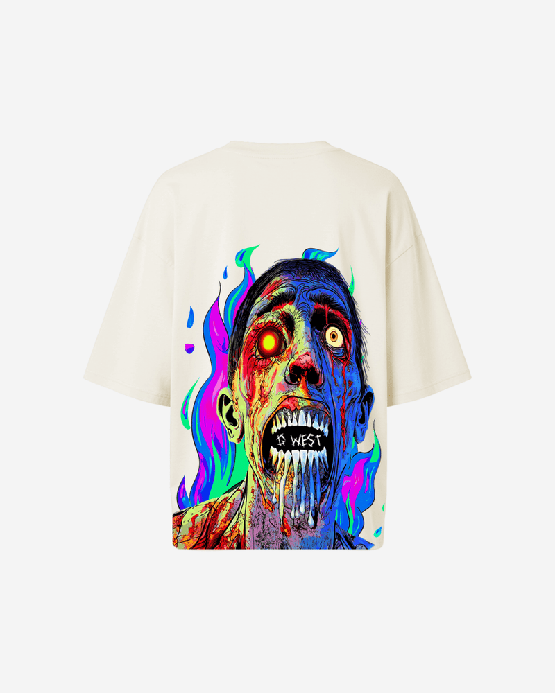 G West Oversized Flaming Zombie Tee -WOMEN