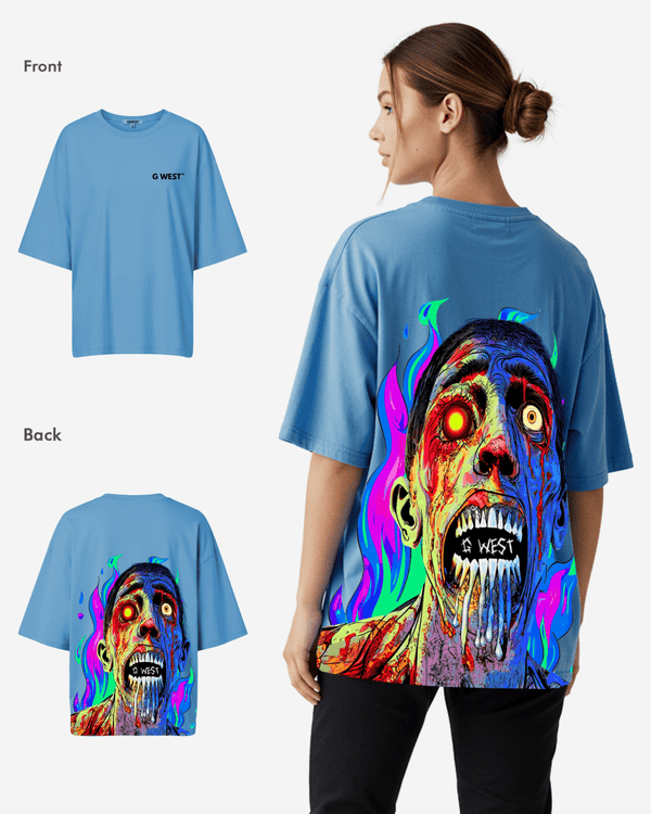 G West Oversized Flaming Zombie Tee -WOMEN