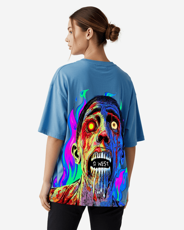 G West Oversized Flaming Zombie Tee -WOMEN
