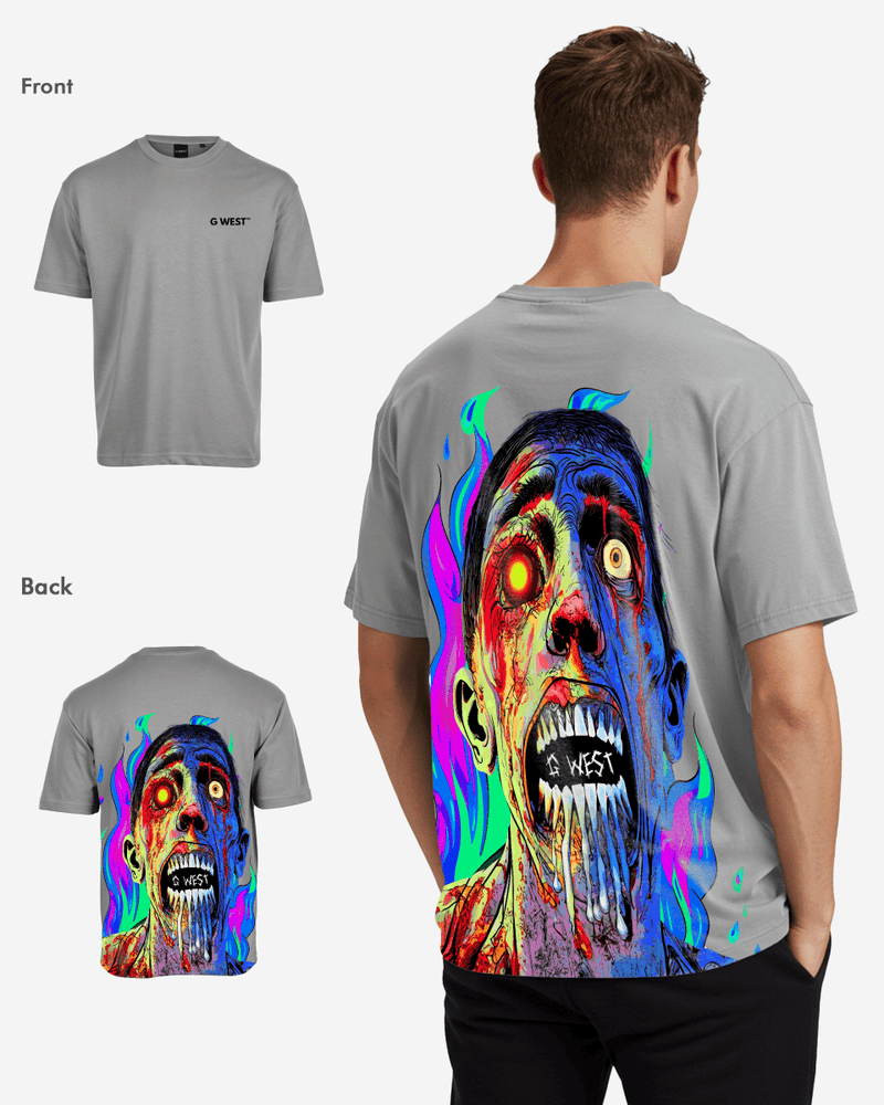 G West Oversized Flaming Zombie Tee