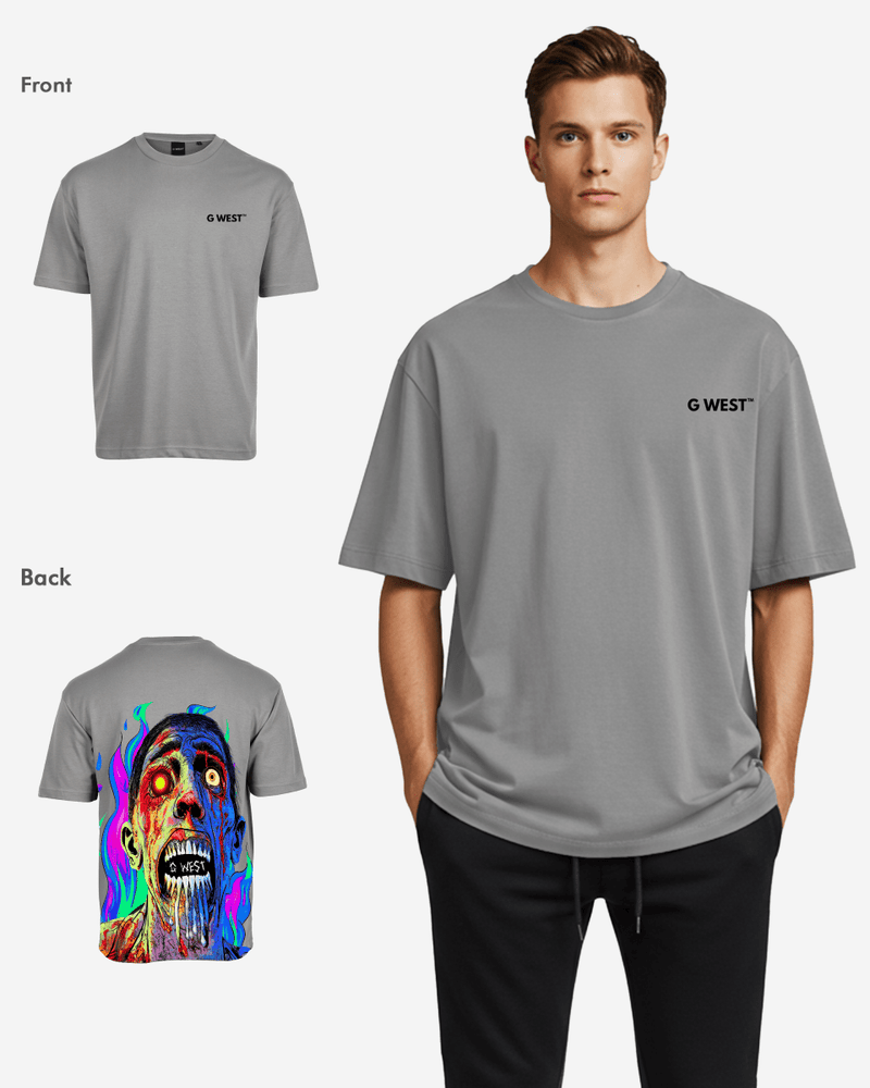 G West Oversized Flaming Zombie Tee