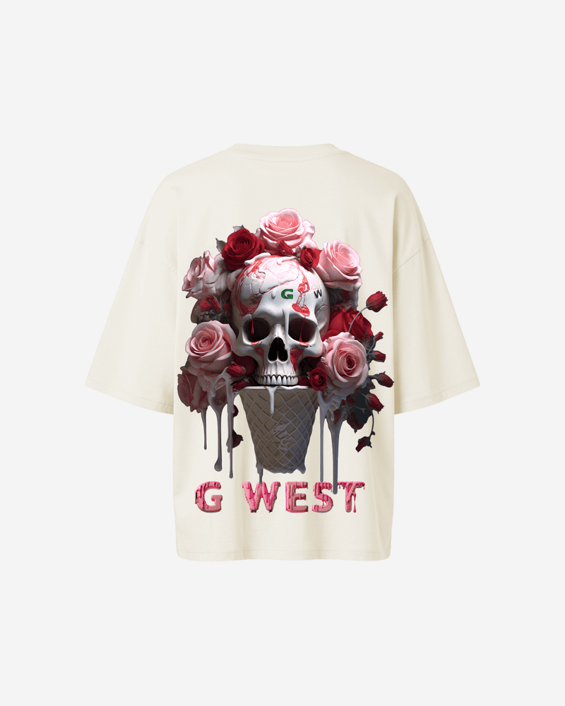 G West Oversized Ice Cream Skull Tee -WOMEN
