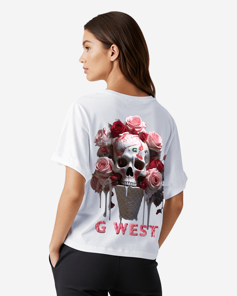 G West Oversized Ice Cream Skull Tee -WOMEN