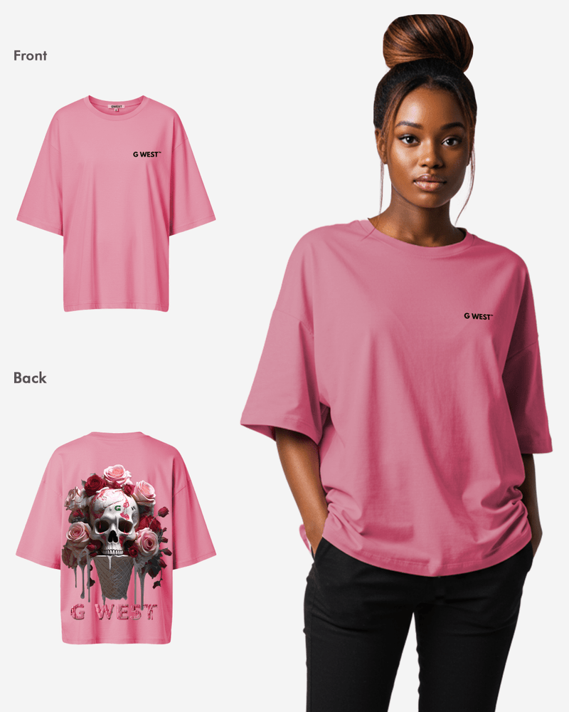G West Oversized Ice Cream Skull Tee -WOMEN