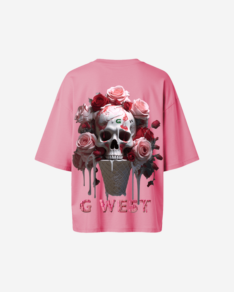 G West Oversized Ice Cream Skull Tee -WOMEN