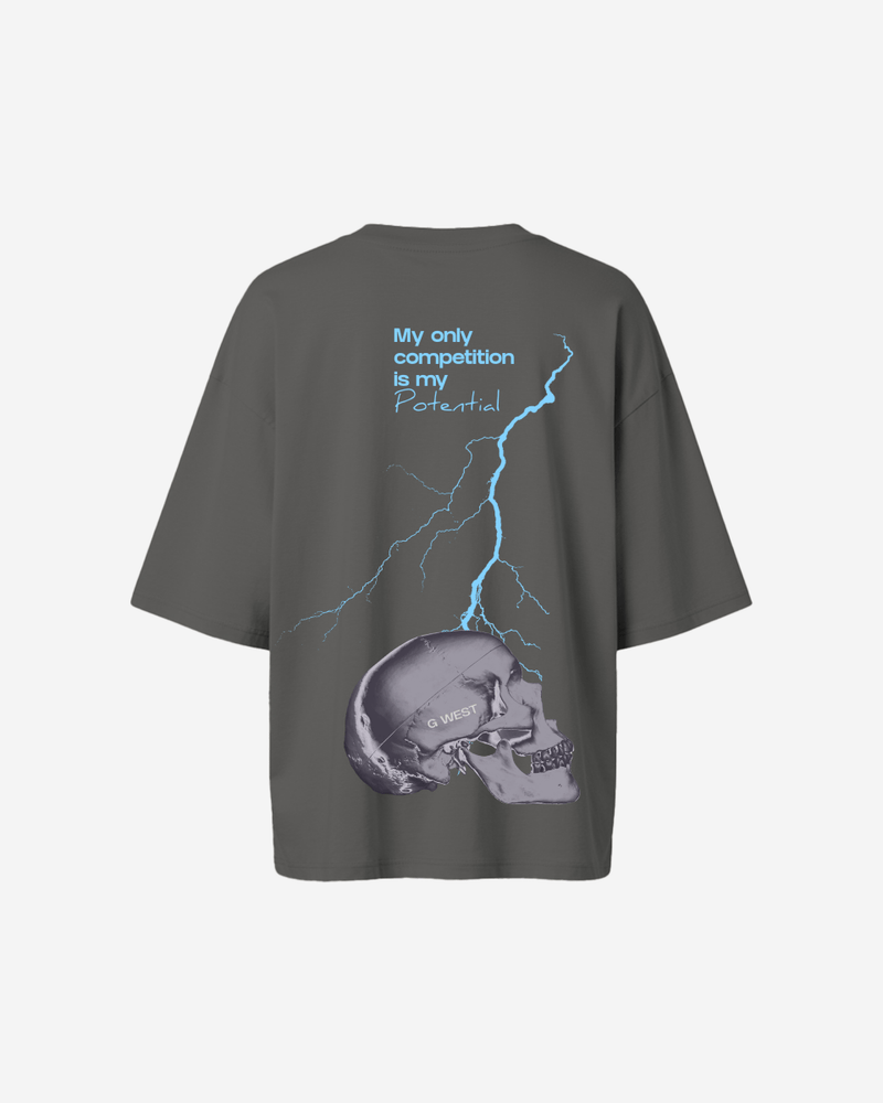 G West Oversized Lighting Skull Tee - Women