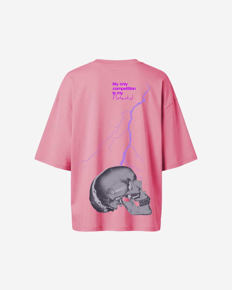 G West Oversized Lighting Skull Tee - Women