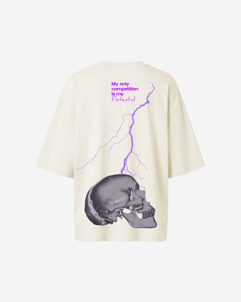 G West Oversized Lighting Skull Tee - Women