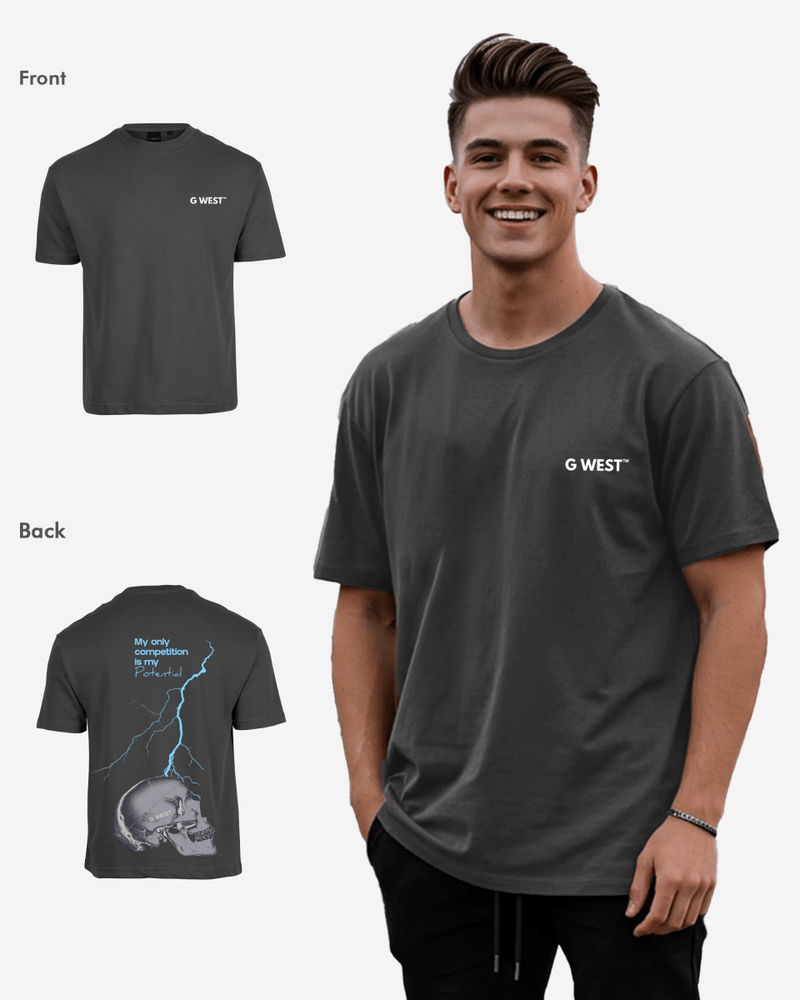 G West Oversized Lighting Skull Tee