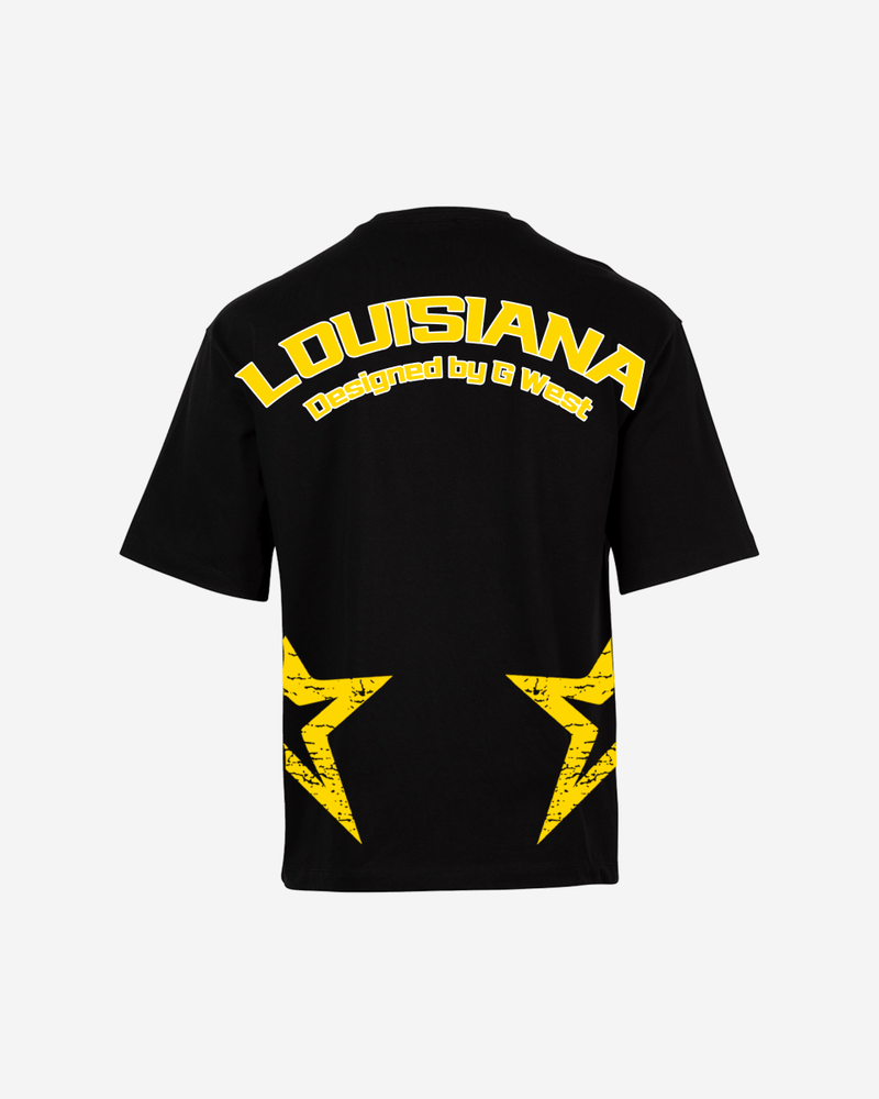 G West Oversized Louisiana Arch Logo Black Tee