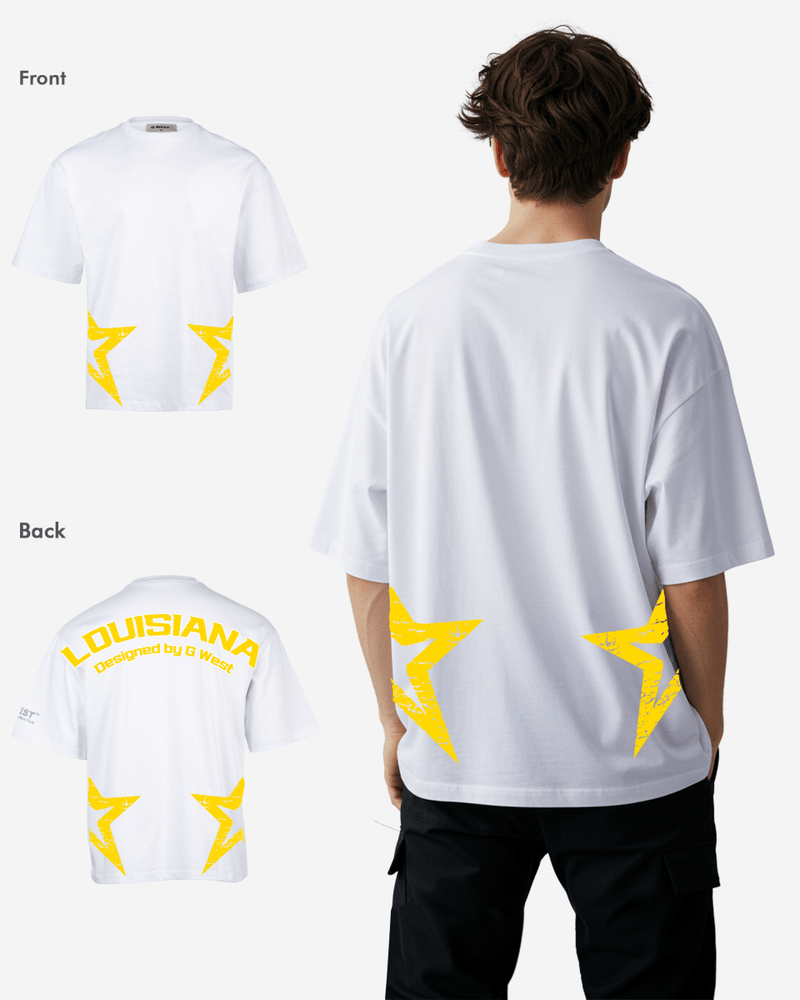 G West Oversized Louisiana Arch Logo Black Tee