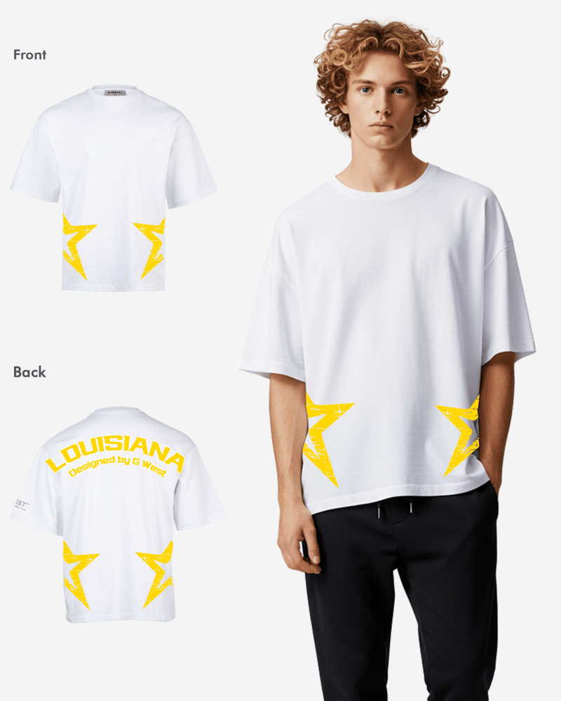 G West Oversized Louisiana Arch Logo Black Tee