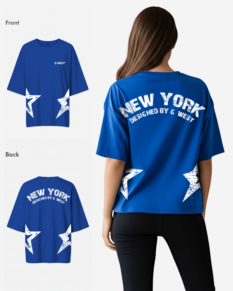 G West Oversized New York Arch Logo Tee  - WOMEN