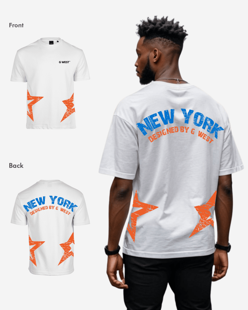 G West Oversized New York Arch Logo With Star Tee